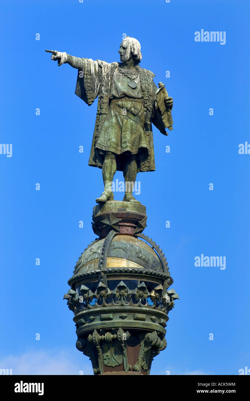 Column of Christopher Columbus - Barcelona - Spain Stock Photo