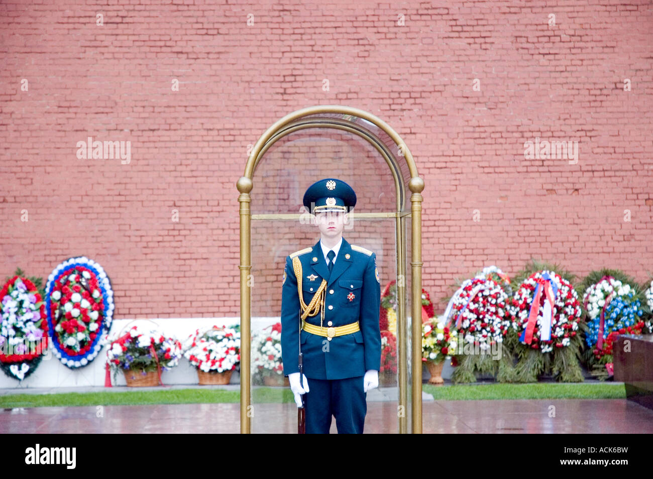 Kremlin guard in Alexander Park Moscow Russia Stock Photo