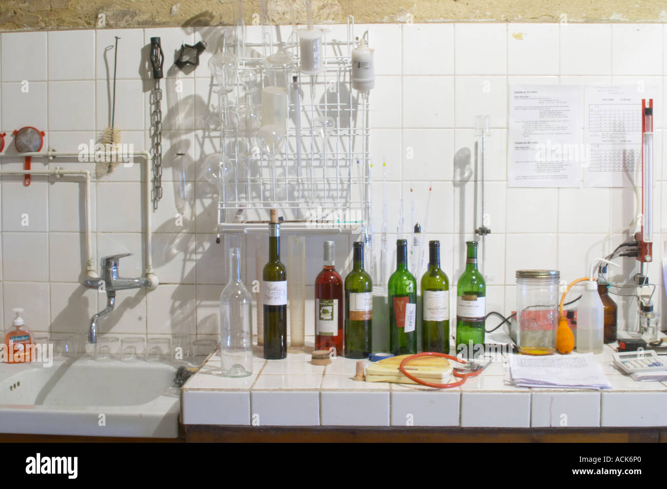 The winery laboratory with some equipment to do technical chemical