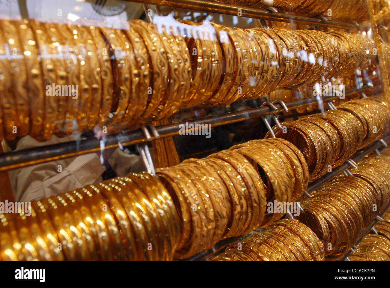 gold bracelets in the gold souk dubai uae Stock Photo Alamy