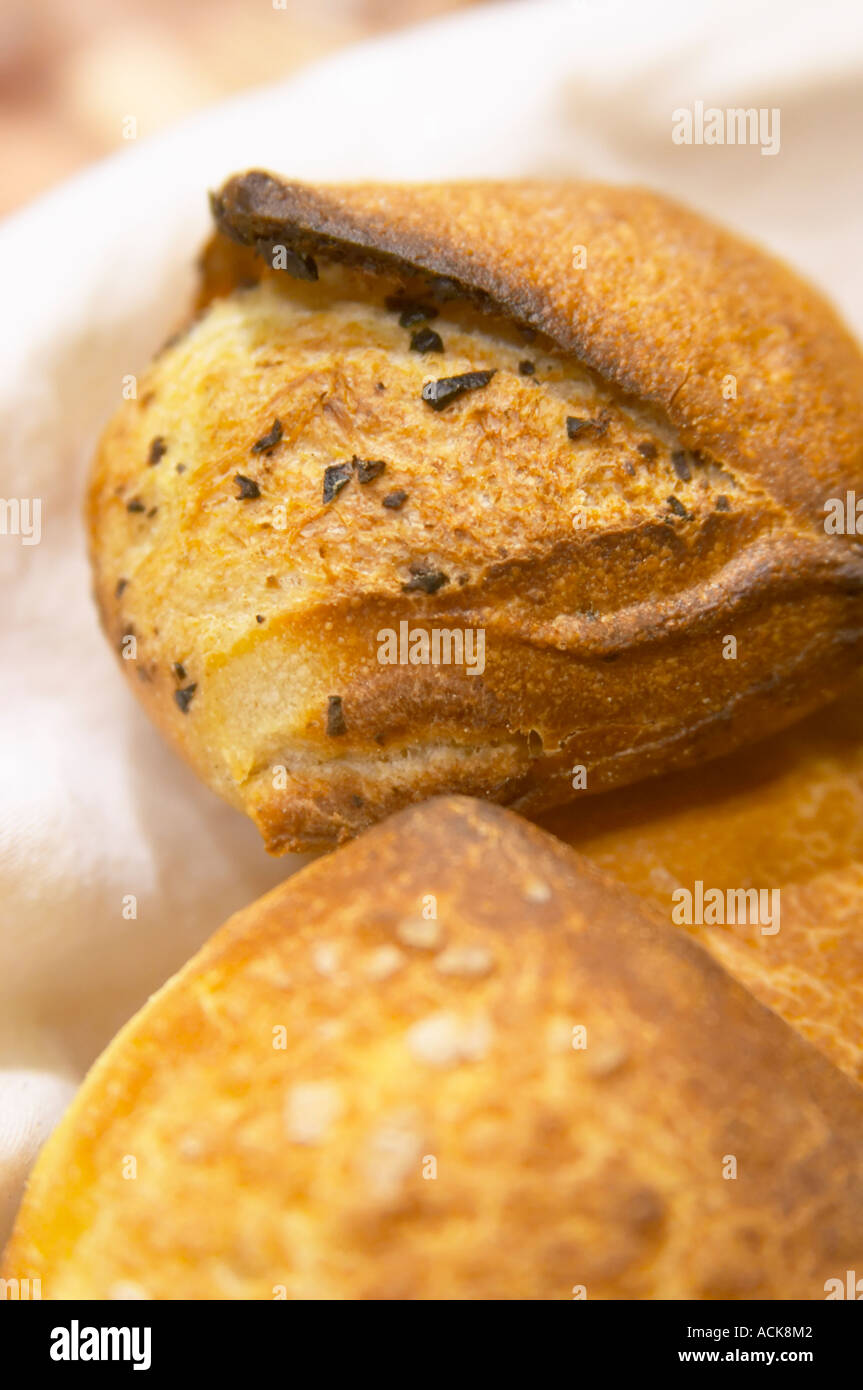 Corsica style bread, brown, round with grains, France Stock Photo