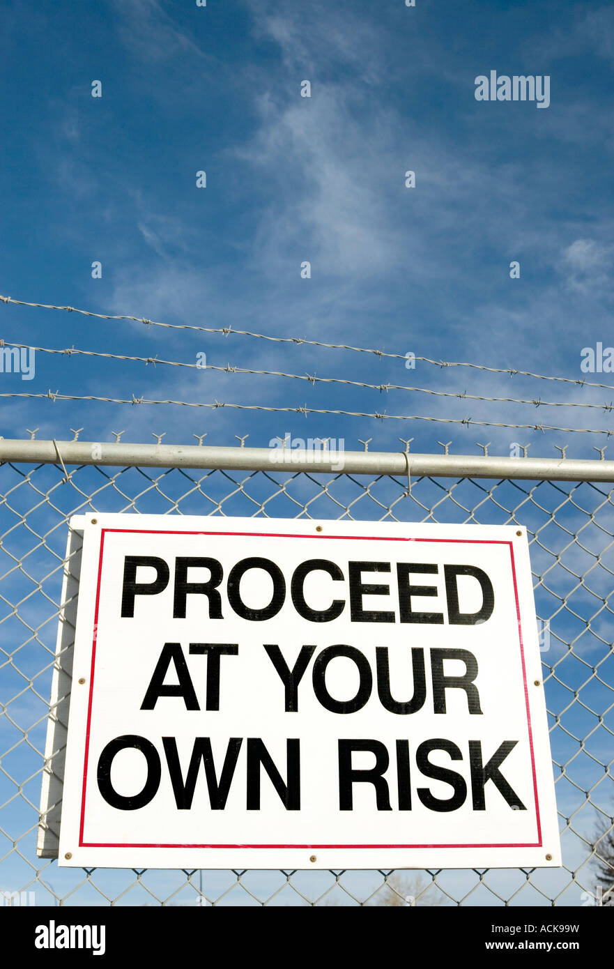 Use of the path at your own risk hires stock photography and images