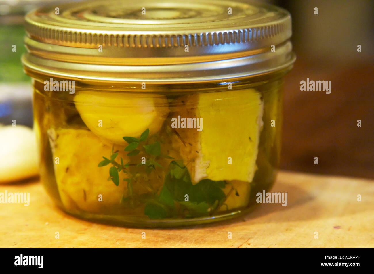 How to prepare French goat cheese (chevre) in herbs and olive oil