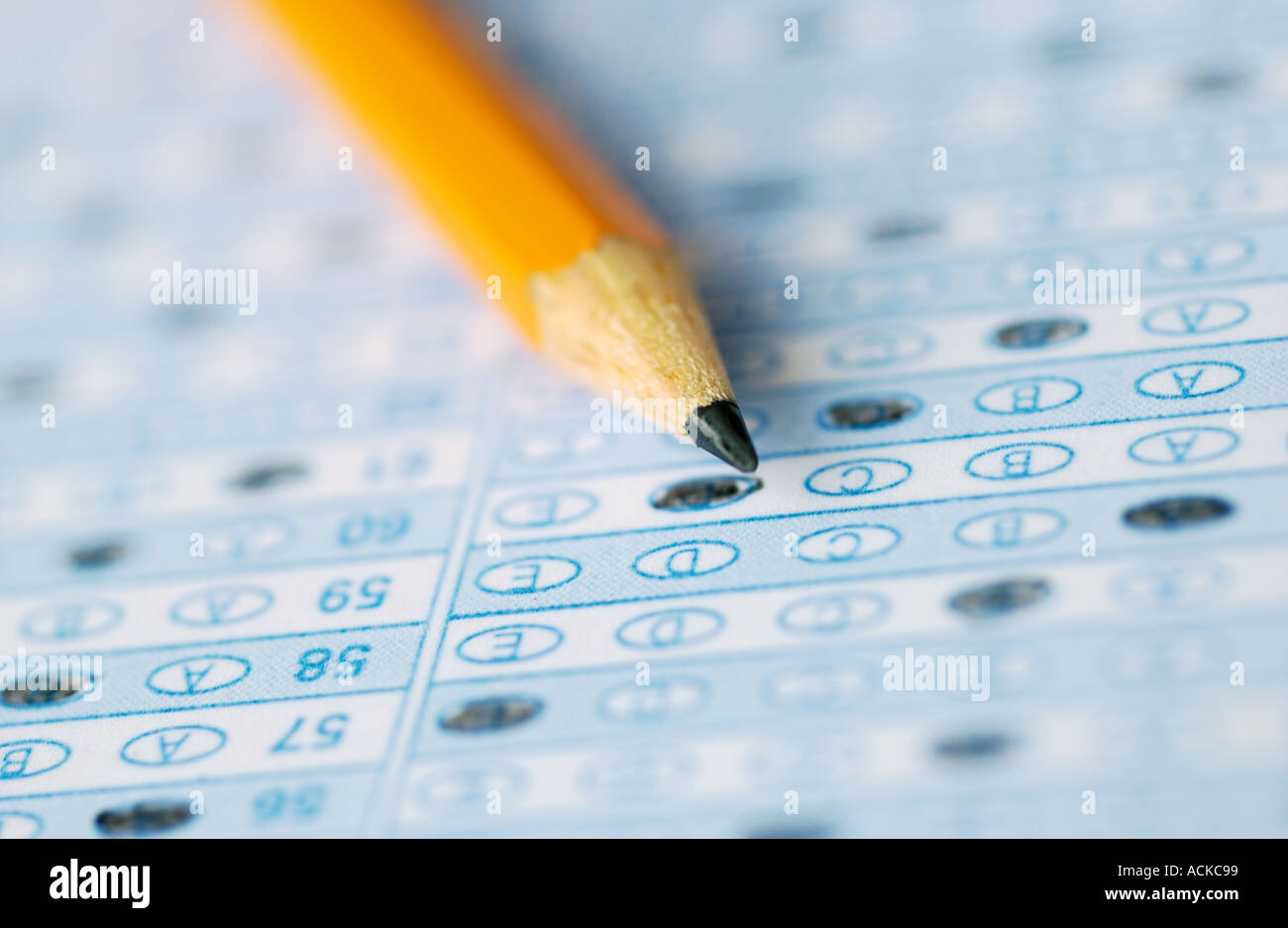 pencil on school test Stock Photo