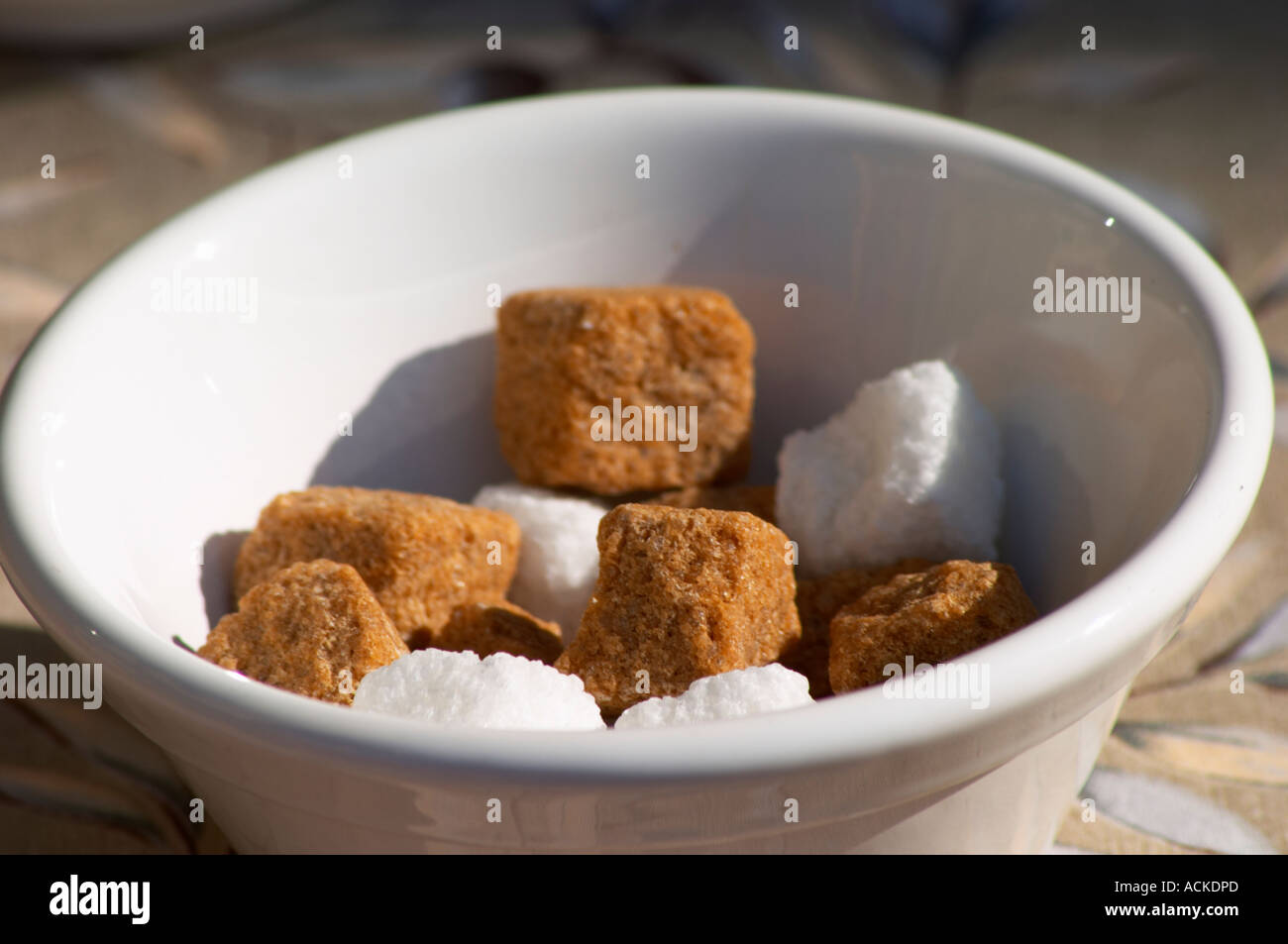 A bowl of brown and white sugar. Clos des Iles Le Brusc Six Fours Cote  d'Azur Var France Stock Photo - Alamy