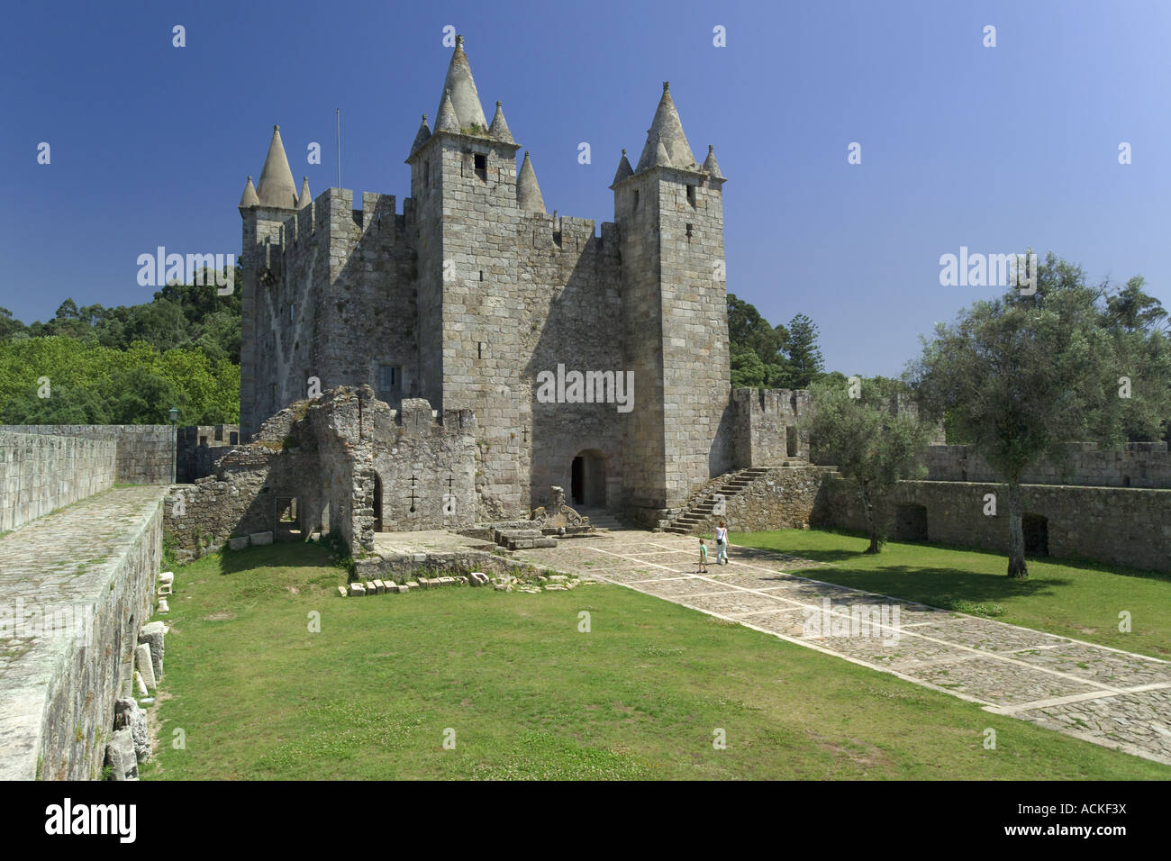 Portugal, The Costa Verde, Santa Maria da Feira, Medieval castle near Oporto Stock Photo