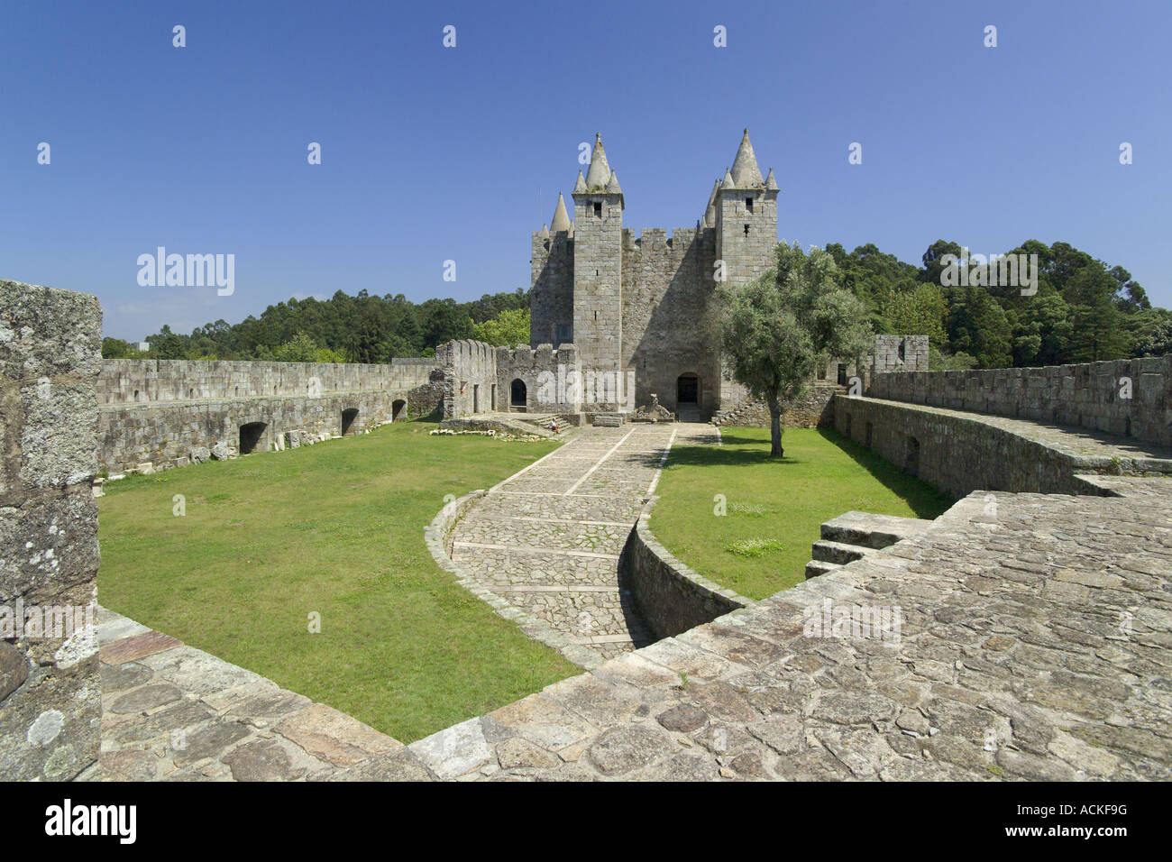 Portugal, The Costa Verde, Santa Maria da Feira, Mediaeval castle near Oporto Stock Photo