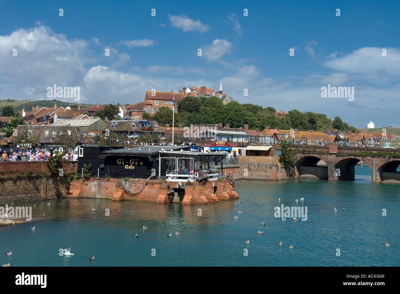 The harbour and East Cliff area at Folkestone Stock Photo Alamy