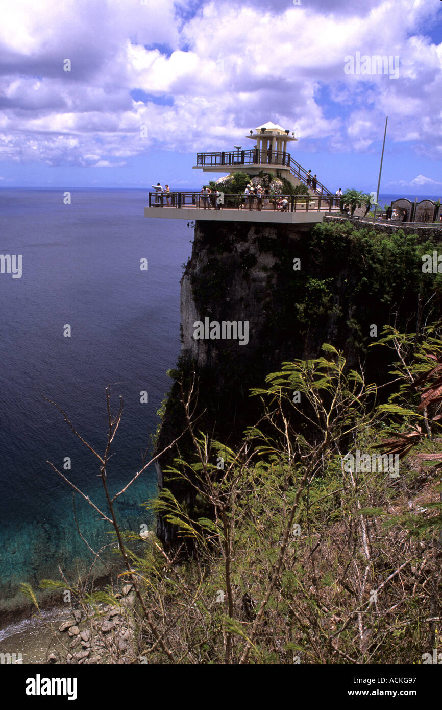 Tower Over Water At Two Lovers Point Guam Usa Stock Photo Alamy