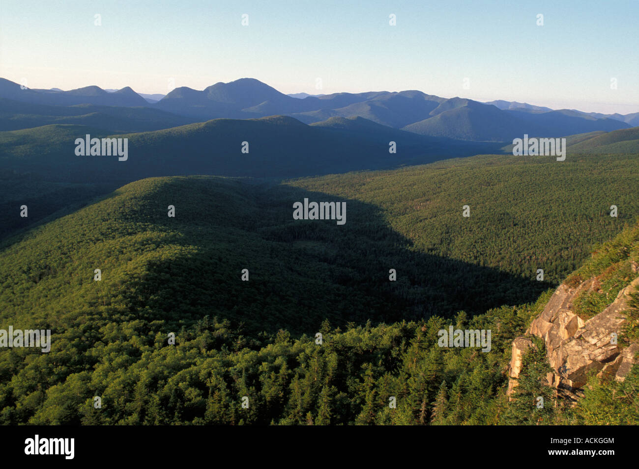 Pemigewasset Wilderness view at sunrise from Zeacliff, White Mountain National Forest, New Hampshire Stock Photo