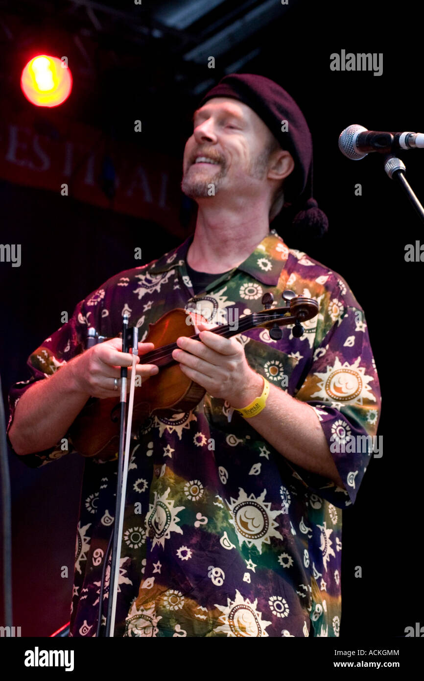 Joe Craven traditional Irish American folk musician live on stage, county Kerry, Ireland Stock Photo