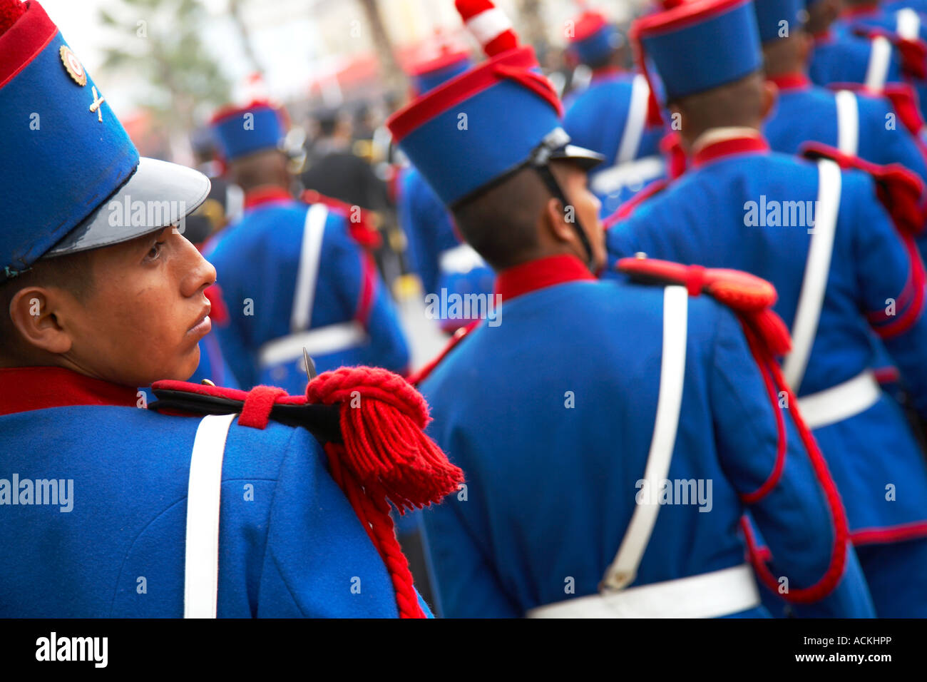 military parade, Plaza Bolognesi, Lima, Peru Stock Photo