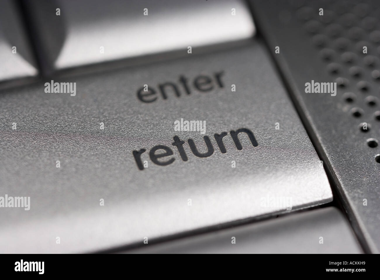 Enter button on laptop computer Stock Photo - Alamy