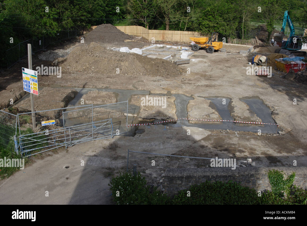 Footings of new housing development in Swindon Wiltshire Stock Photo