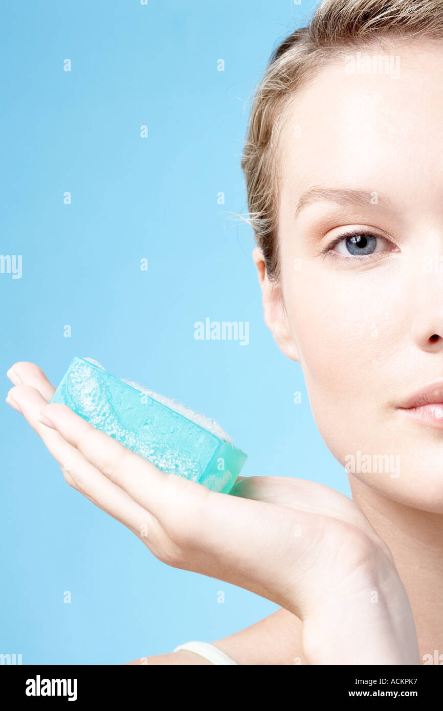 Close up woman holding bar soap hi-res stock photography and images - Alamy
