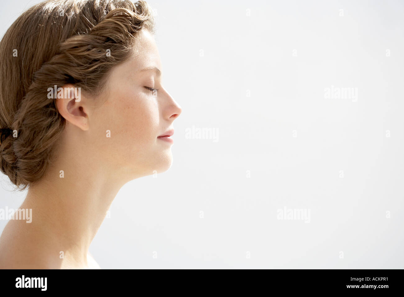 Side view of a young woman s face Stock Photo: 7532528 - Alamy
