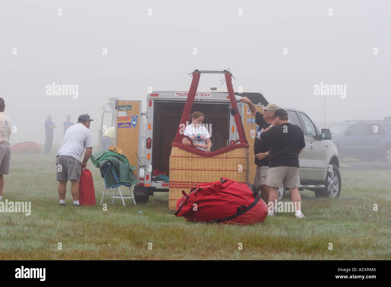 Hot air balloons prepare for lift off at balloon festival in Dunnellon