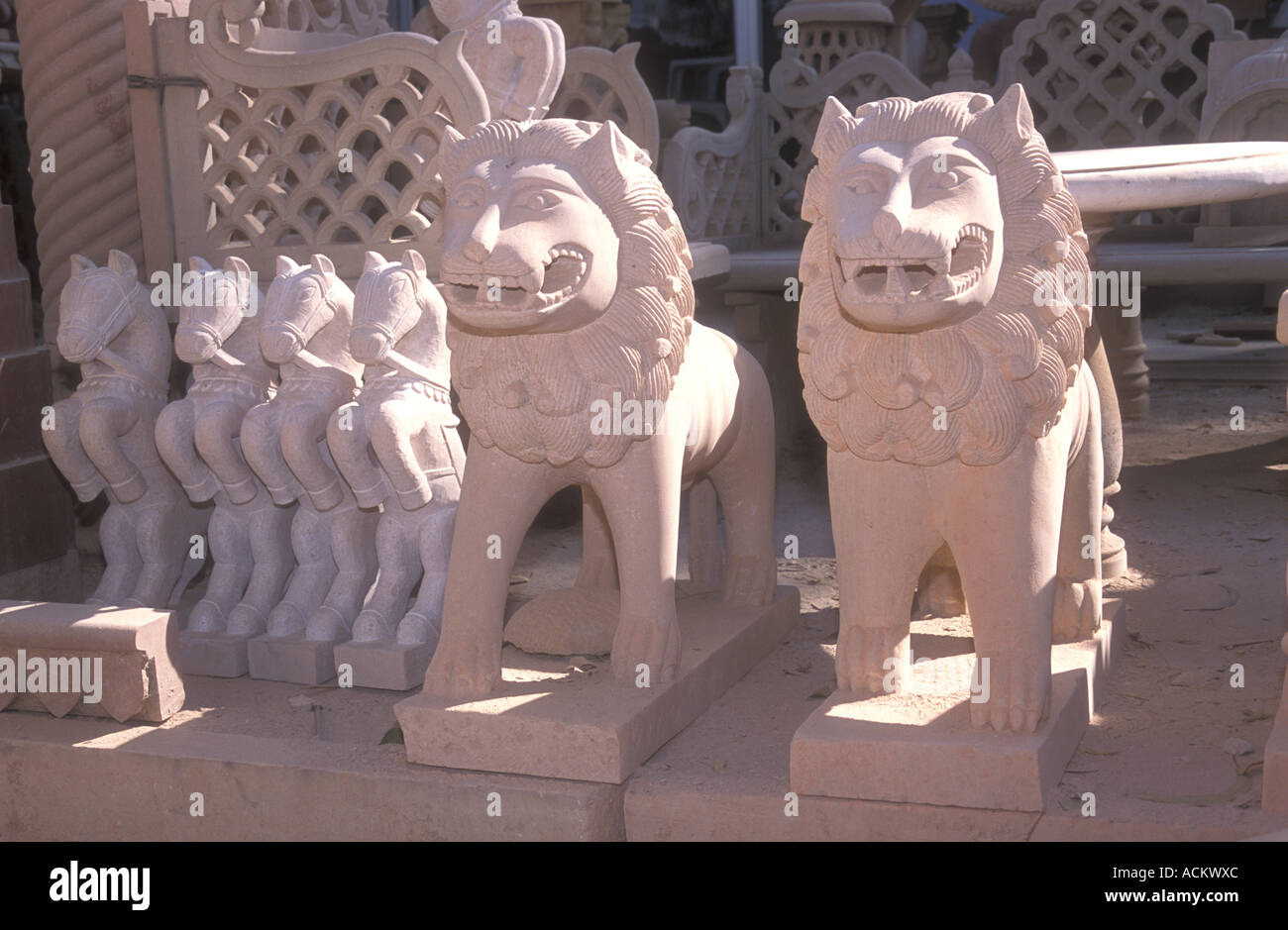 Stone carvings for sale in Uttar Pradesh India Stock Photo Alamy