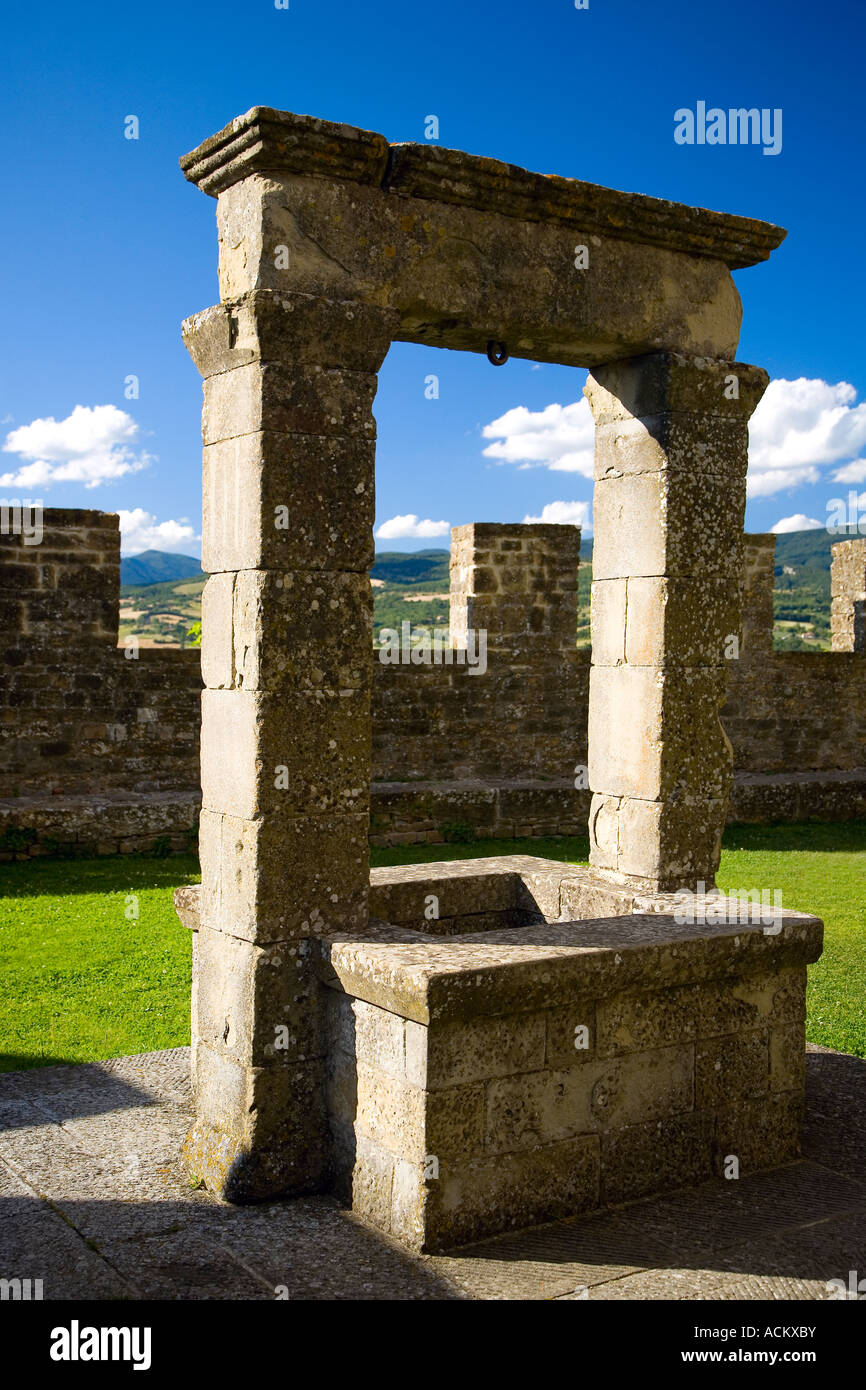 The mineral spring at Conti Guidis castle in Poppi Italy Stock Photo