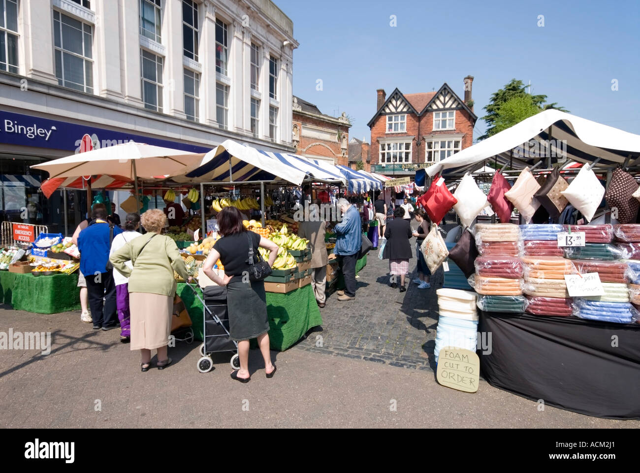 Outside open market in Enfield North London Stock Photo Alamy