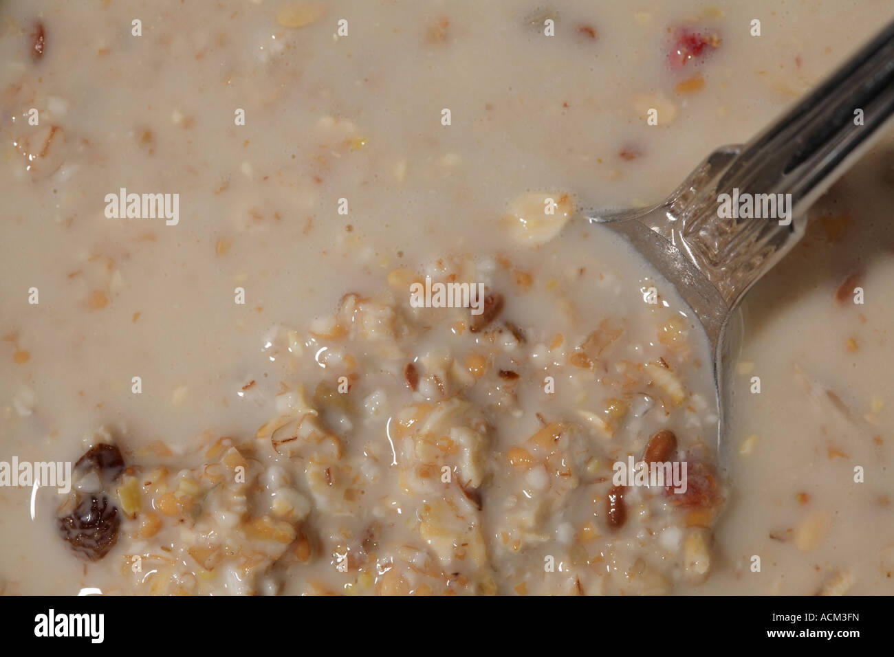 Fresh grain muesli with spoon, wholefood, whole foods, healthy eating Stock Photo