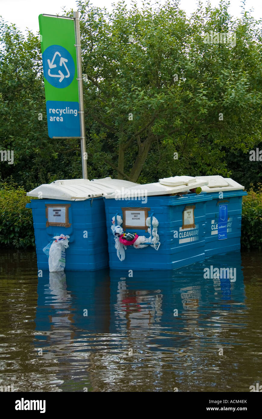 A Flooded Recycling Centre Stock Photo Alamy