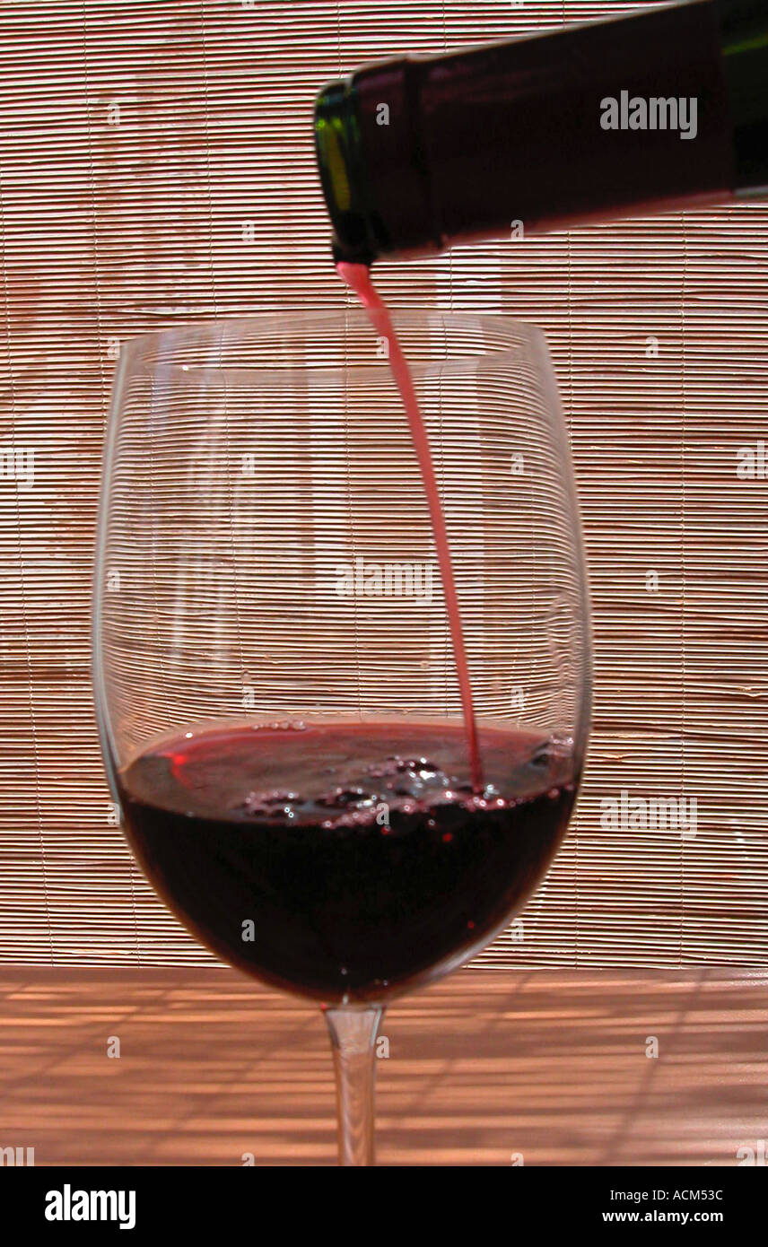 glass of red vine Stock Photo