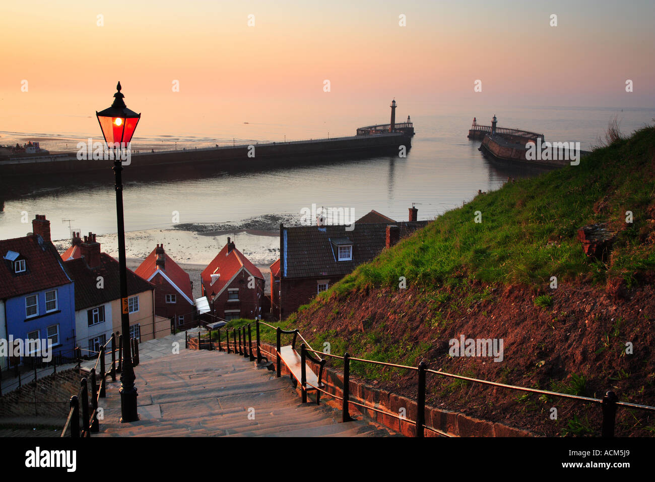 199 Abbey Steps above Whitby Harbour Whitby North Yorkshire England ...