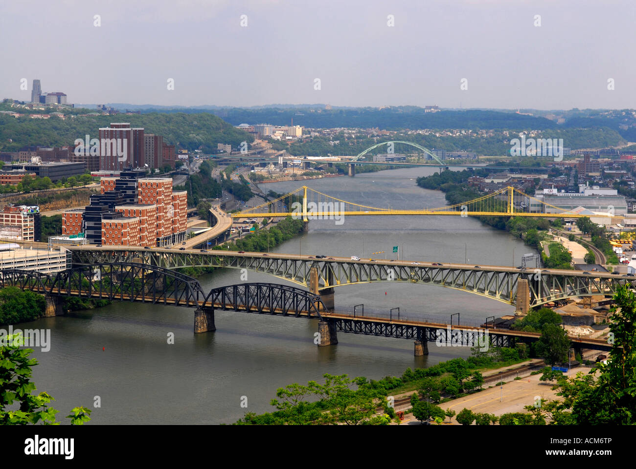 Bridges crossing the Monongahela River in the city of Pittsburgh ...