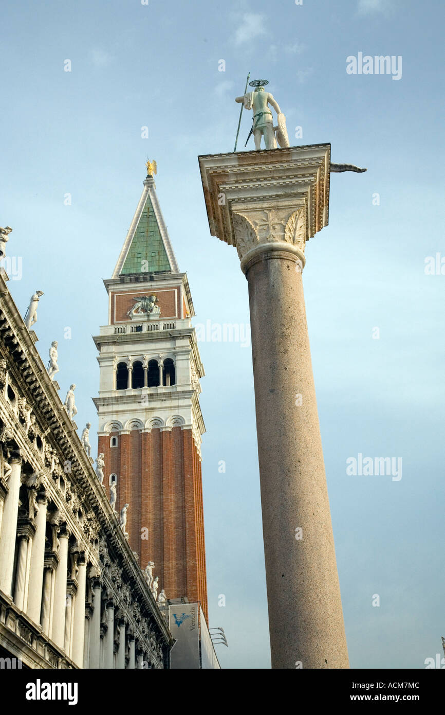 Campanile de San Marco and Column of St Theodore first Patron Saint of ...