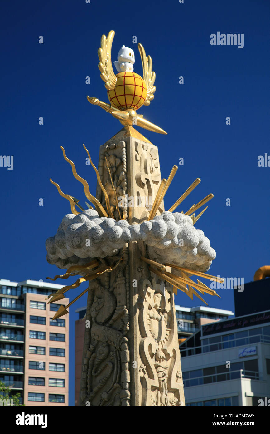 Modern statue in town square in Rotterdam, Holland, Europe Stock Photo