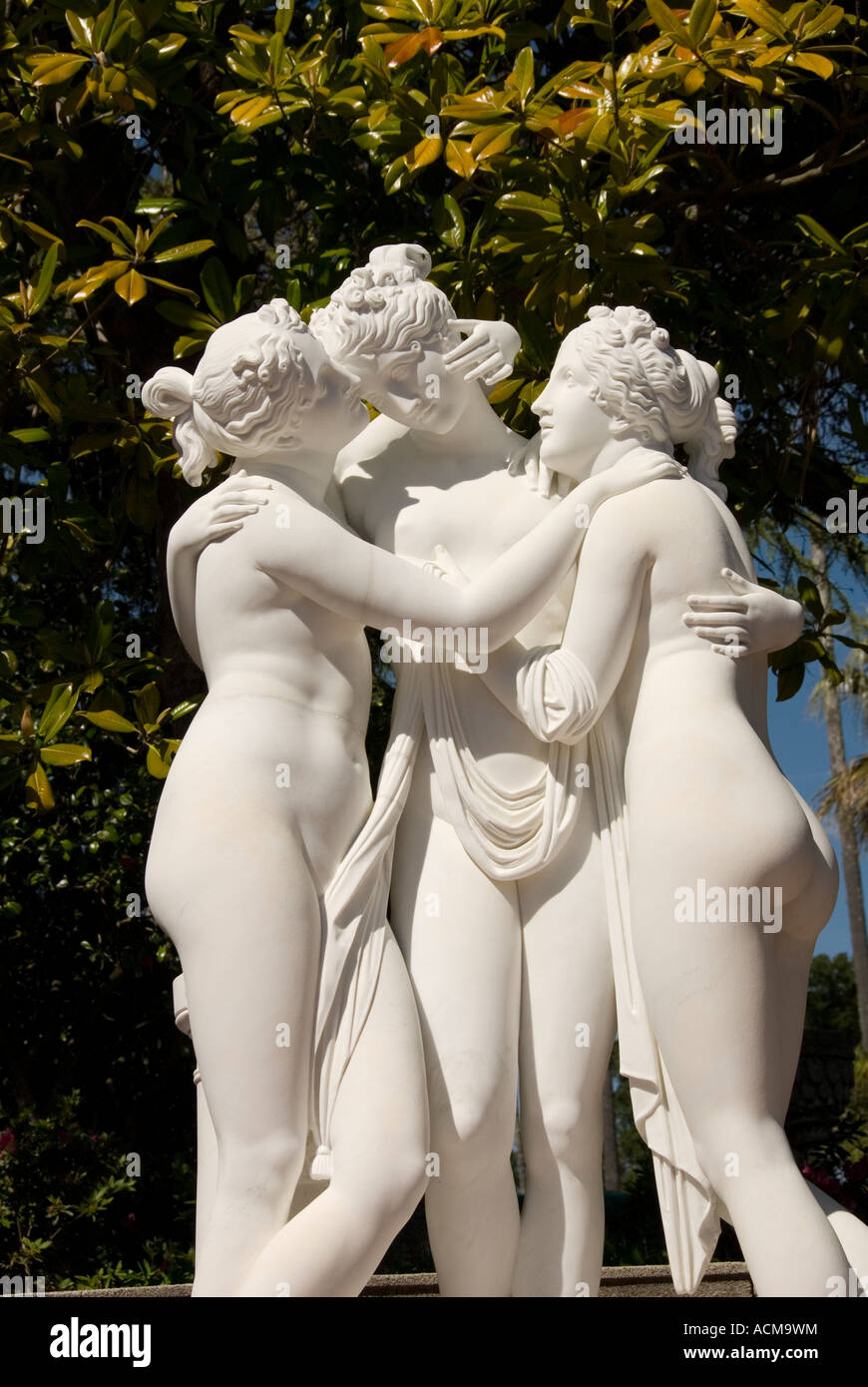 Statues at Hearst Castle, former home of publisher W R Hearst, in California Stock Photo