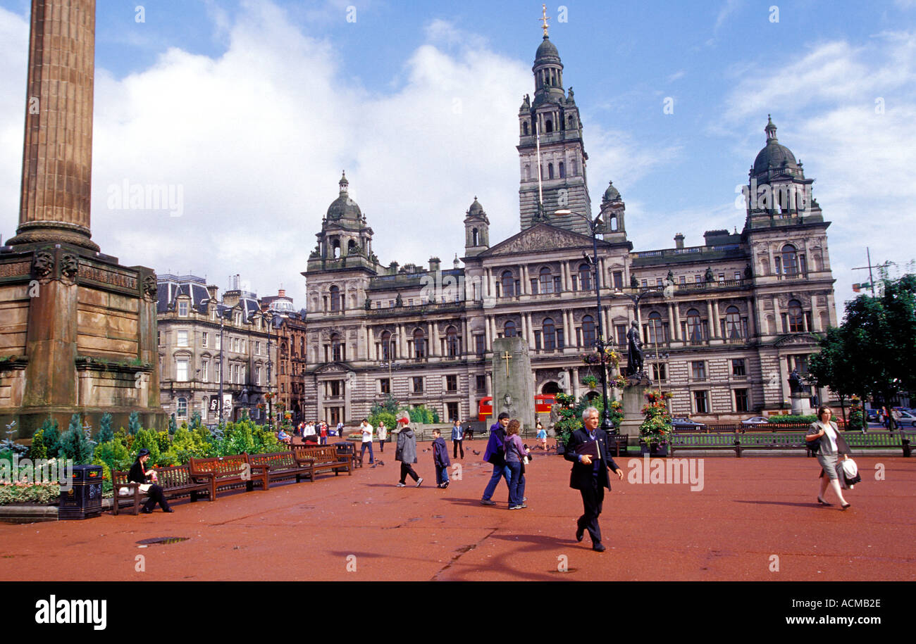 Scotland Glasgow Glasgow s Town hall George Square Stock Photo