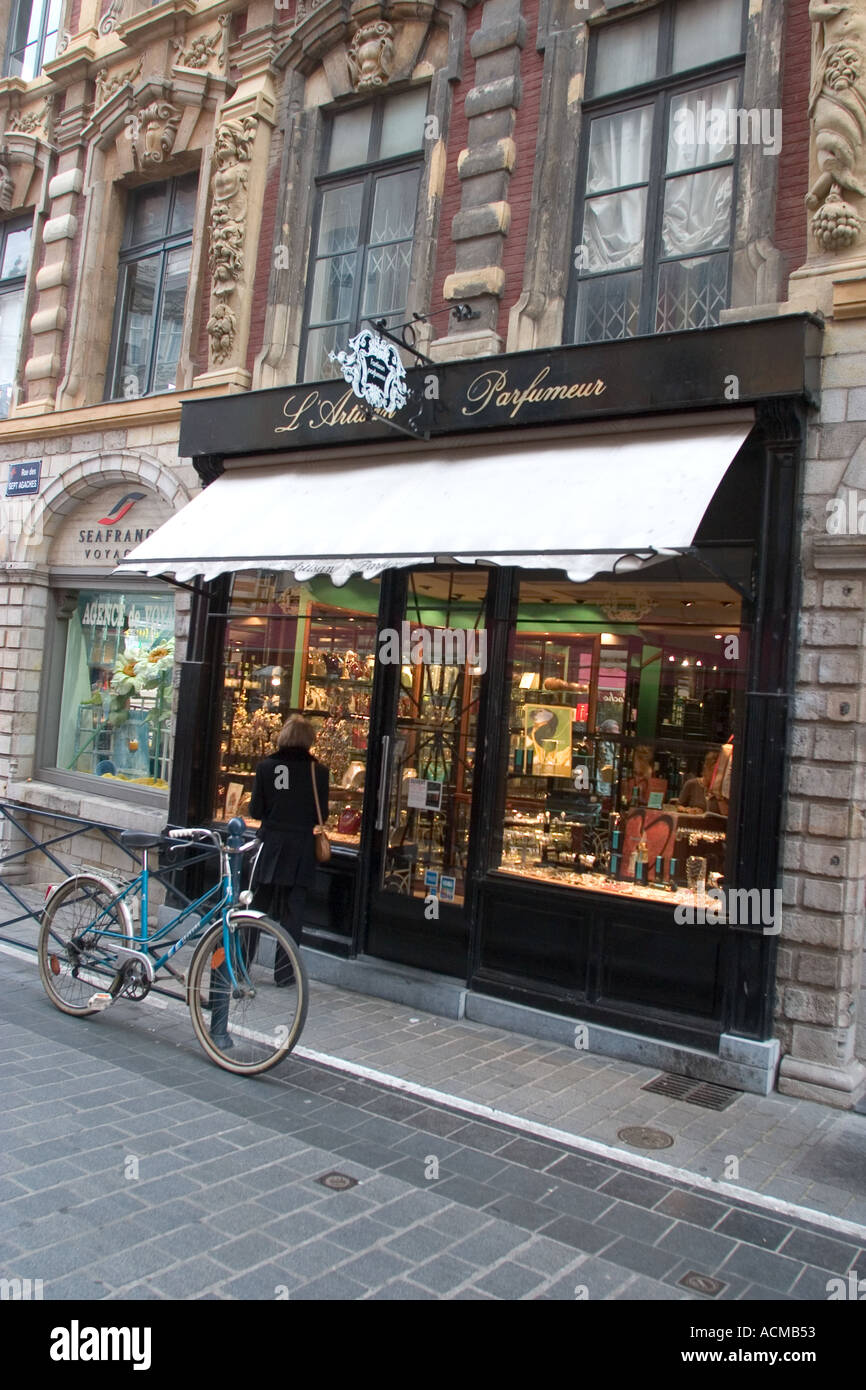 Old buildings and shops in Lille France Stock Photo Alamy