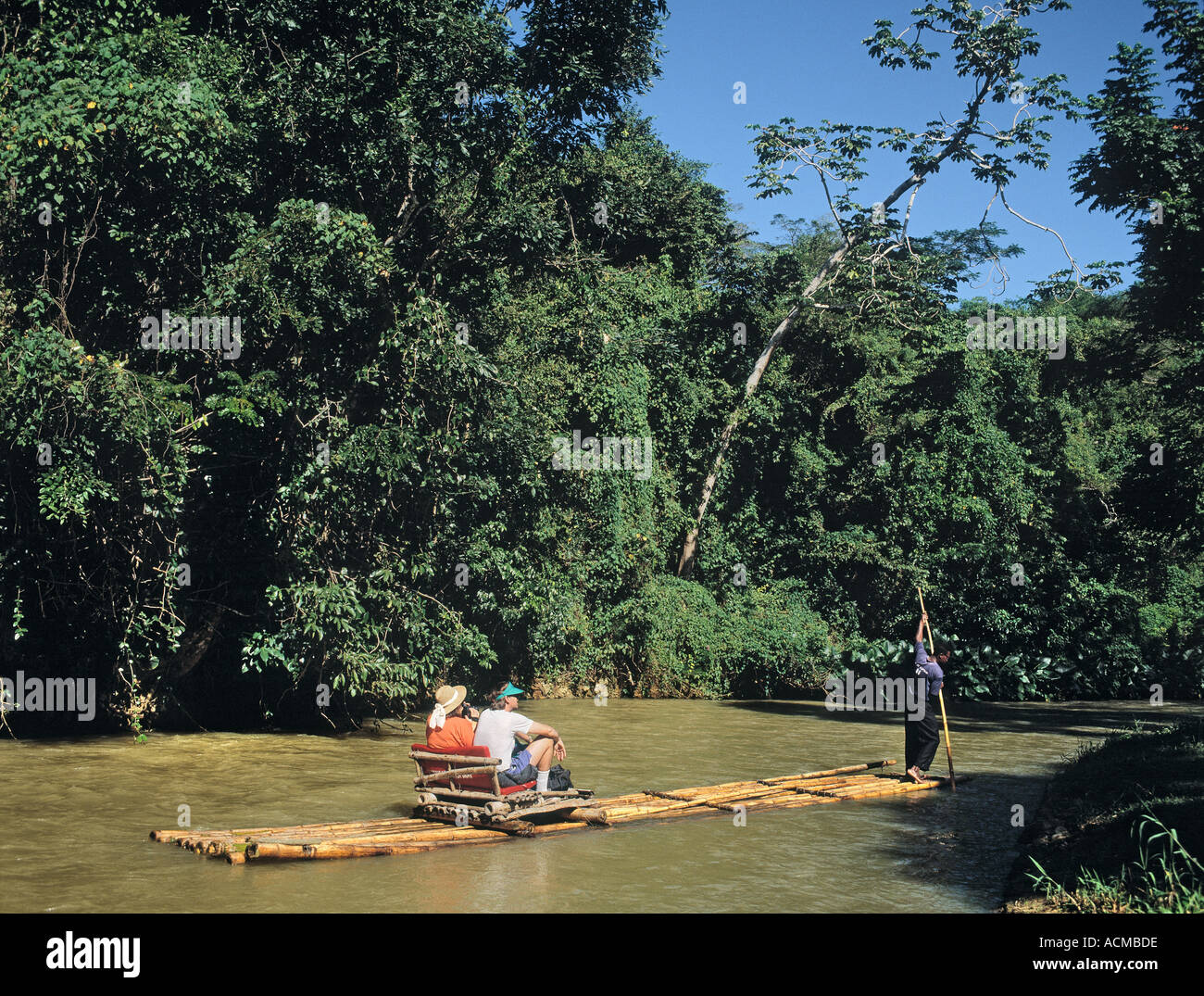 near Falmouth Jamaica Rafting on the Martha Brae river Stock Photo - Alamy