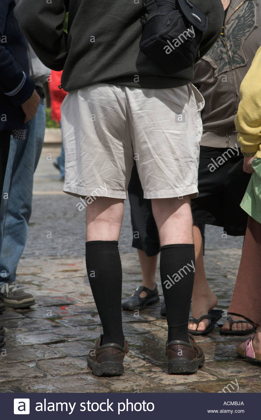 senior man with shorts and long black socks Stock Photo 7535721 Alamy