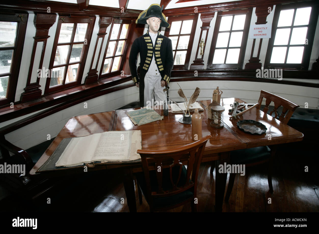 Interior of the Captain's cabin of the Grand Turk berthed at the end of Southend pier Essex England UK Stock Photo