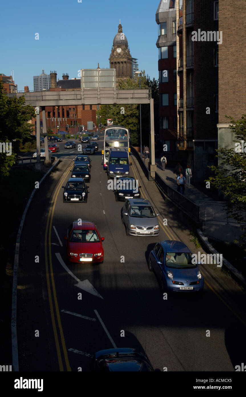 Leeds city centre, traffic jams. Rush hour Stock Photo Alamy