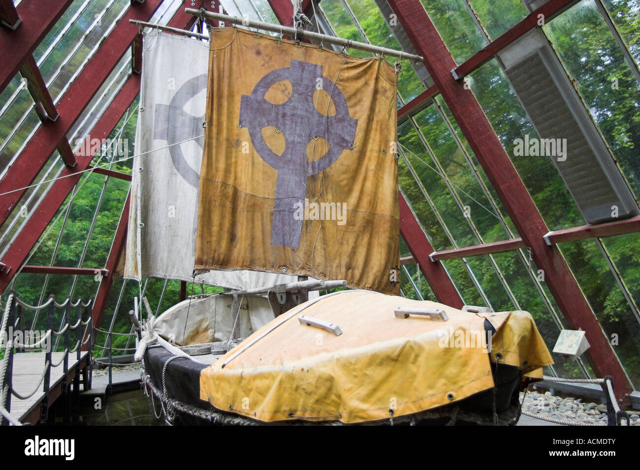 The Brendan a reconstruction of the boat used by Saint Brendan Stock