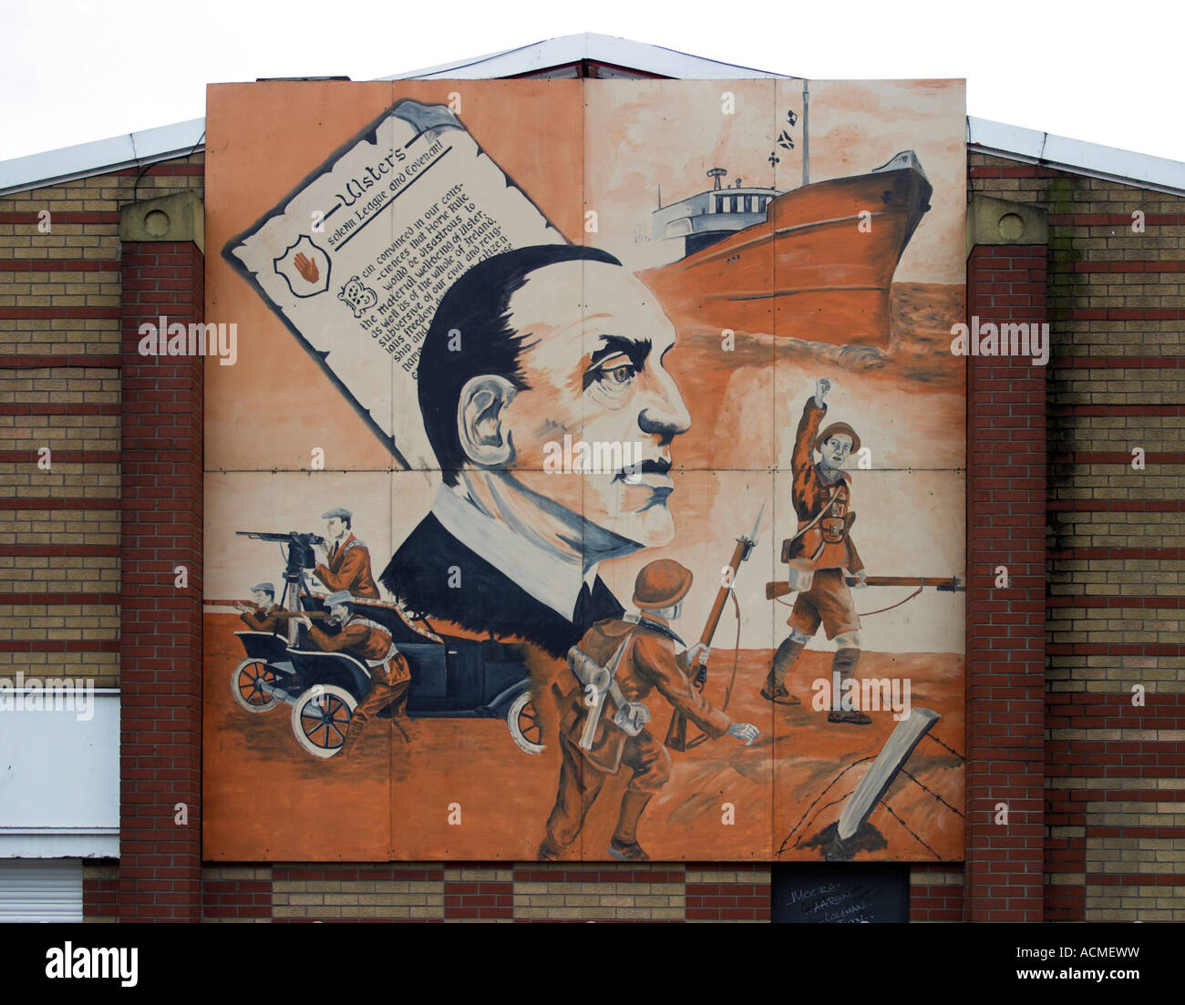 Mural of Sir Edward Carson Spier s Place Shankill Road Stock Photo