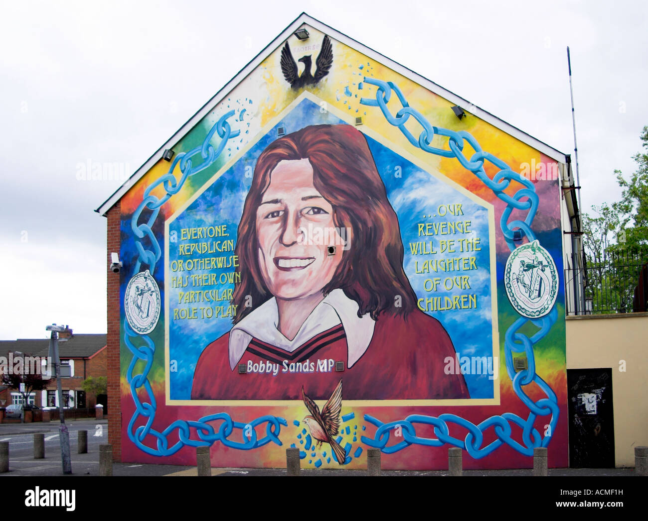 Bobby Sands mural Belfast Country Antrim Northern Ireland Stock Photo
