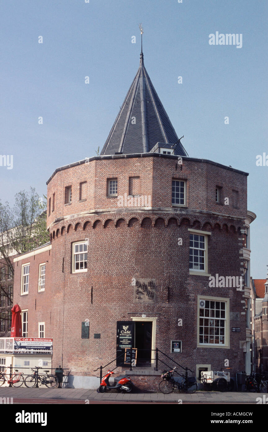 The Weeping Tower, or Schreierstoren: a medieval defensive tower (1480), Amsterdam, Netherlands Stock Photo