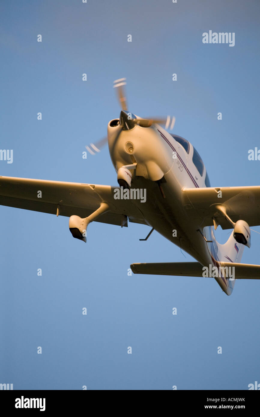 Small airplane landing Stock Photo - Alamy