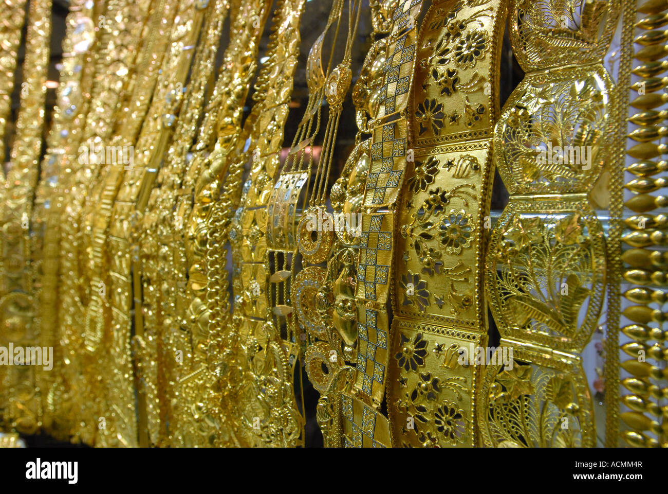 gold bracelets in the gold souk dubai UAE Stock Photo Alamy