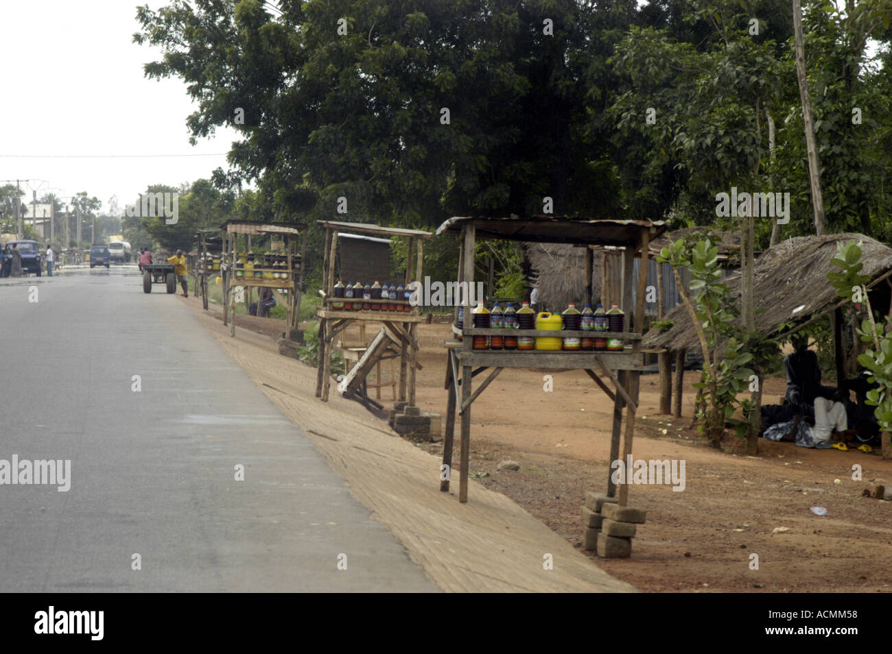 Roadside cooking oil vendors National Highway Togo Stock Photo Alamy