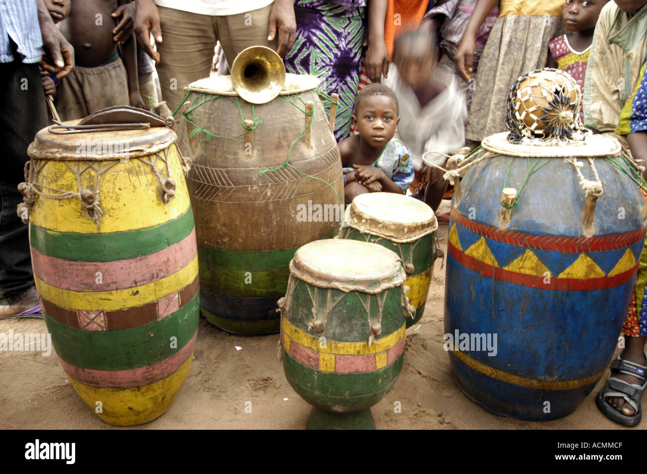 Instruments used in welcome ceremony Akame Togo West Africa Stock Photo ...