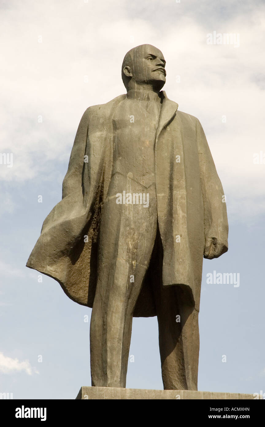 Lenin statue in the main square of the North Caucasus city of