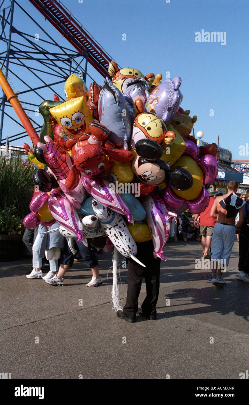 Balloon seller, Blackpool Pleasure Beach, South Shore, Lancashire, UK