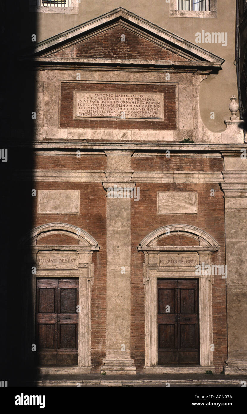 Façade of building near Piazza IV Novembre Perugia Umbria Italy Stock Photo