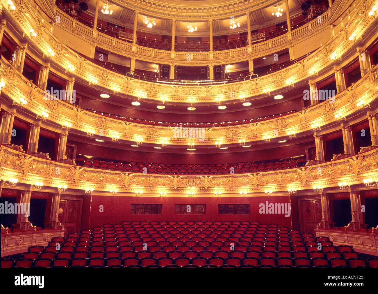 CZECH REPUBLIC PRAGUE NATIONAL THEATRE  Stock Photo